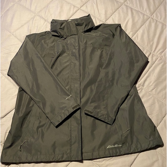 Men’s Black Eddie Bauer Windbreaker w/Hood - Picture 1 of 11